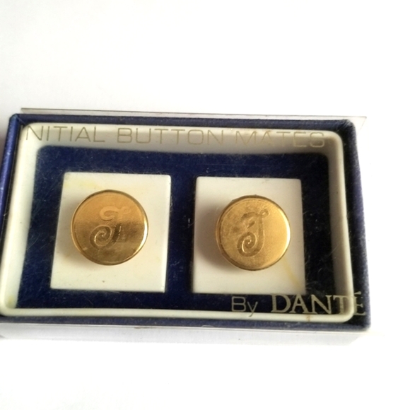 Vintage button mates by Dante button covers initial monogram gold tone J - Picture 2 of 10